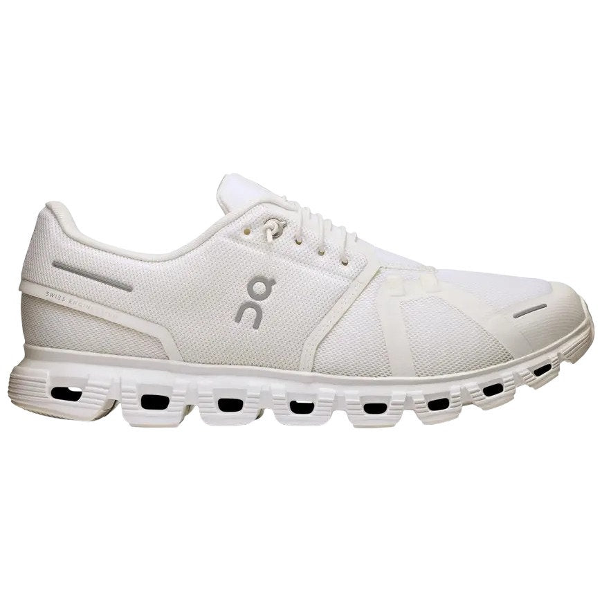 On Cloud 6 Wide All White Running Shoes