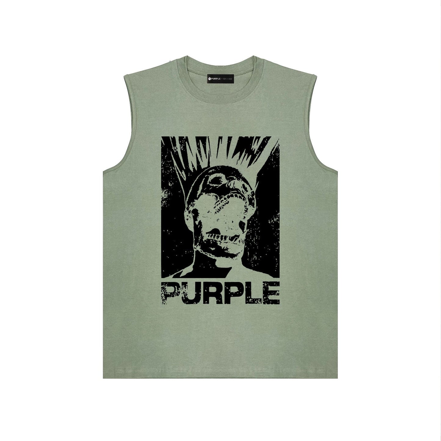 PURPLE-Purple Sleeveless T-Shirt BPUR099#