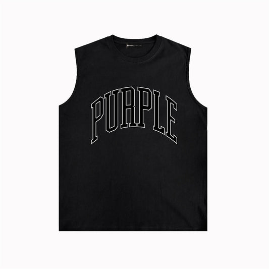 PURPLE-Purple Sleeveless T-Shirt 0008
