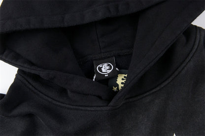HE Studios 2025 New Hoodie Black Five-pointed star