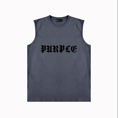 PURPLE-Purple Sleeveless T-Shirt  BPUR086#