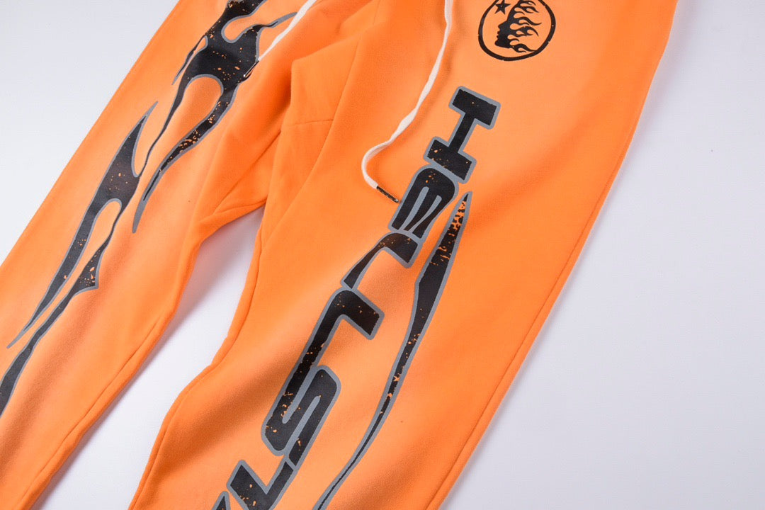 HE Flame Flare Sweatpants Orange 2025 New