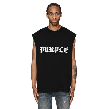 PURPLE-Purple Sleeveless T-Shirt  BPUR086#