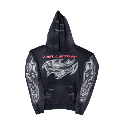 HE Studios Airbrushed Skull Hoodie 2025 New