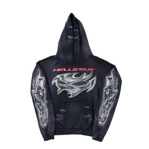 HE Studios Airbrushed Skull Hoodie 2025 New