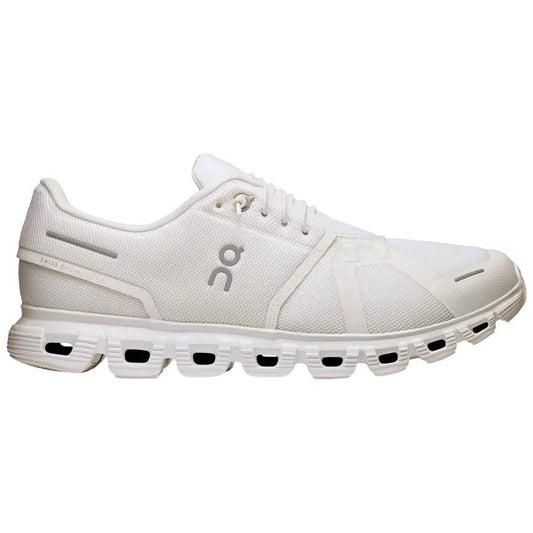 On Cloud 6 Wide All White Running Shoes