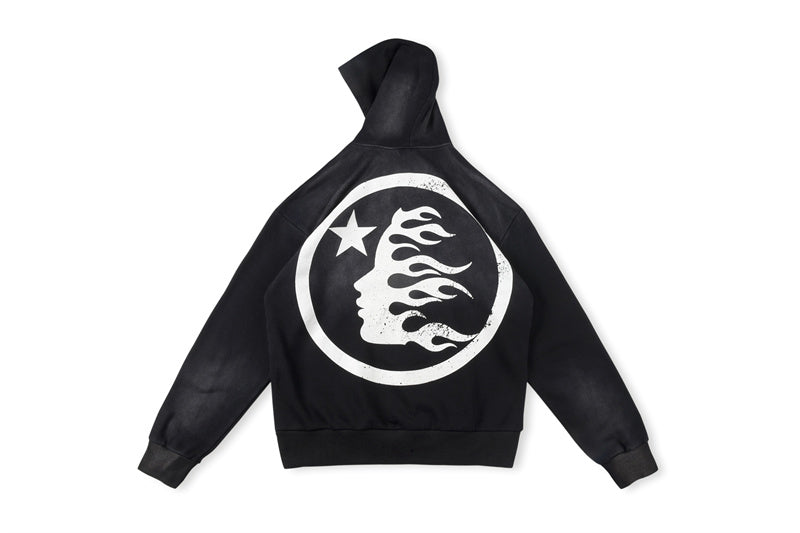 HE Studios 2025 New Hoodie Black Five-pointed star