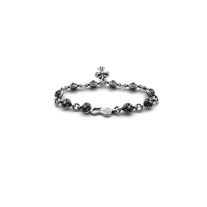 Chrome Hearts Silver Cross Ball Tiny E Bracelet