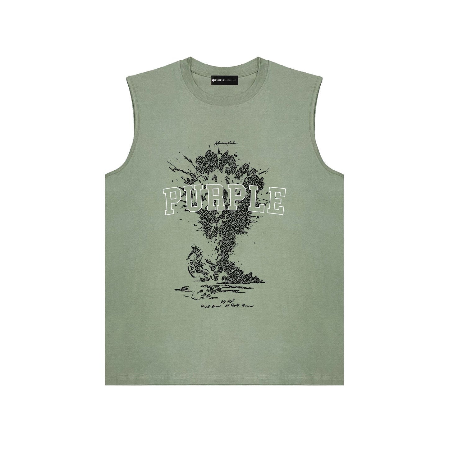 PURPLE-Purple Sleeveless T-Shirt  BPUR123#