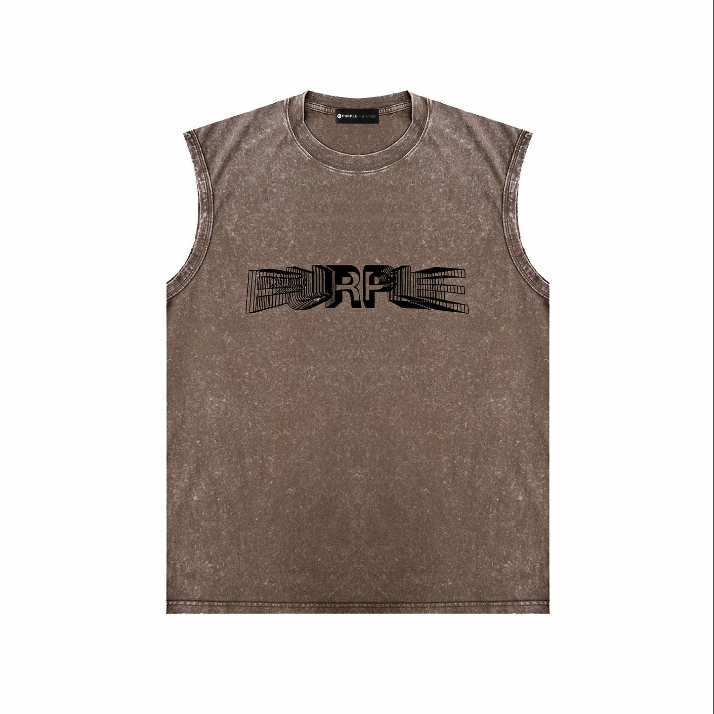 PURPLE-Purple Make OldSleeveless T-Shirt ZJBPUR101#