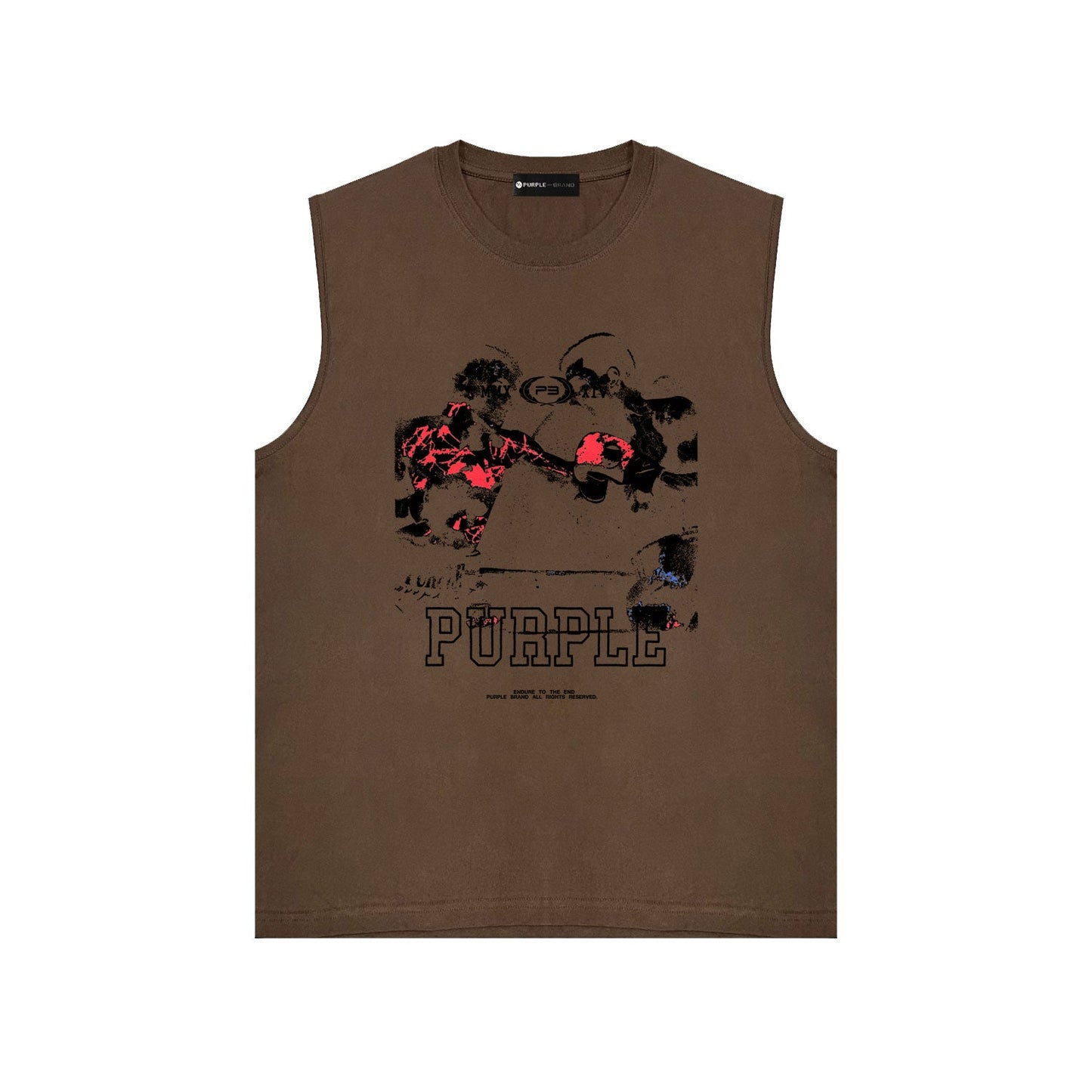 PURPLE-Purple Sleeveless T-Shirt  BPUR119#